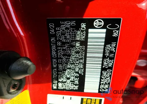 2020 Toyota Prius Le from USA, damaged, VIN JTDL9RFU8L3022123